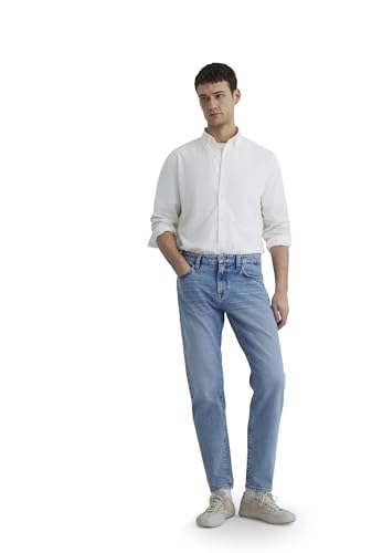 Jeans Homme Mavi London coupe droite en coton bleu denim
