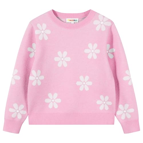 Girls Floral Print Long Sleeve Sweater Jumper