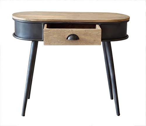 Image of The Attic Gunmetal Console Table for Living Room Foyer - Designer Natural Matte Finish