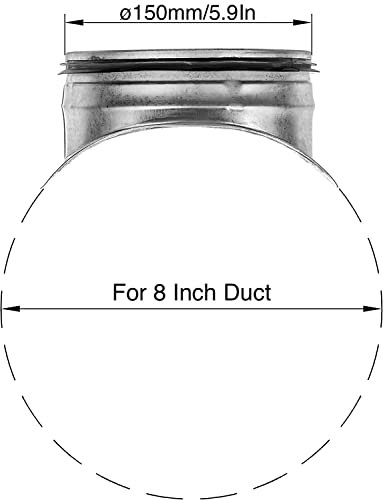 Round Saddle Take Off For 8'' Inch Duct - 6'' Outlet Branch Extension - 90 Degree Splitter - Vent Duct Transition - Round Take-Off With Rubber Gasket For Better Fit - Hvac Takeoff Ducting #TOP1