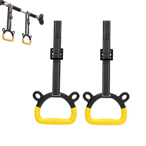 Anillos De Ejercicio Con Correas | Juego De 2 Anillos De Ejercicio Con Forma De Oso Lindo: Asistencia Profesional Para Dominadas, Equipo De Entrenamiento De Fuerza Para Barras De Dominadas En Interior