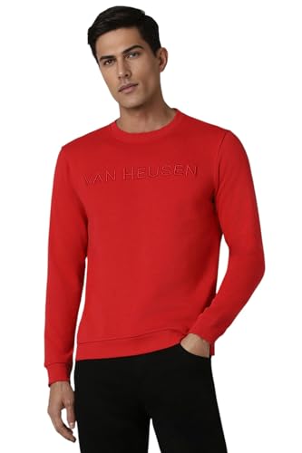 Image of Van Heusen Men's Embroidered Premium Cotton Full Sleeve Regular Fit Sweatshirt | Effortless Styling | Premium Cotton Blend