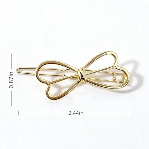 6 Piezas Pinzas de Pelo de Metal con Lazo Elegante para Varios Peinados Clips Antideslizantes para Mujeres (Dorado Plata) miniatura 2
