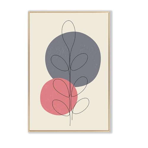 Tableau abstrait géométrique moderne toile feuilles bohème salon - 2