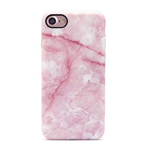 GOLINK iPhone 7 Case/iPhone 8/SE 2 Case, Pink Marble Girls Slim-Fit Anti-Scratch Shock Proof Anti-Finger Print Flexible TPU Gel Case for iPhone 7/iPhone 8 - Pink Marble