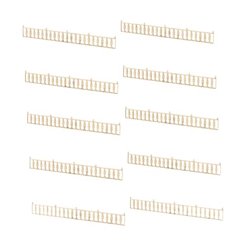 10 Stück Miniaturzaun Modell Modellbahnzaun Figurenmodell Architekturmodell Zaunzubehör Aus Holz Authentische Nachbildung für Hobbyprojekte Geschenkid, Stil A