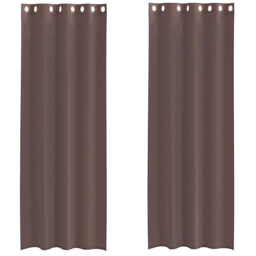 vidaXL Cortinas de Gasa con Ojales 2 uds marrón 140x300 cm