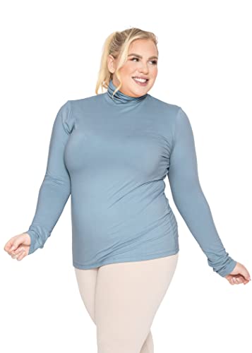 Image of Womens Turtle Neck | Long Sleeve and Sleeveless Top | Plus Size XL-7X | Tops Women White Turtleneck Women