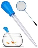 UYRVAPE Multifunktions Pipette 30ml mit Aquarium Fischnetz, Perfekt für die gezielte Fütterung und genaue Dosierung von Nährstoffen in Aquarien, für Aquarien kleine Teiche und Pools