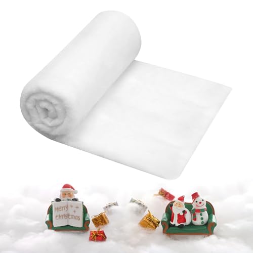 dellyy Manta de Nieve Navideña, Rollo de Manta de Nieve Decoración Navideña, Alfombra de Nieve Artificial, Esponjosa Manta Falsa Nieve para Decoración de Fondo de Aldea Navideña, 150 x 200 cm