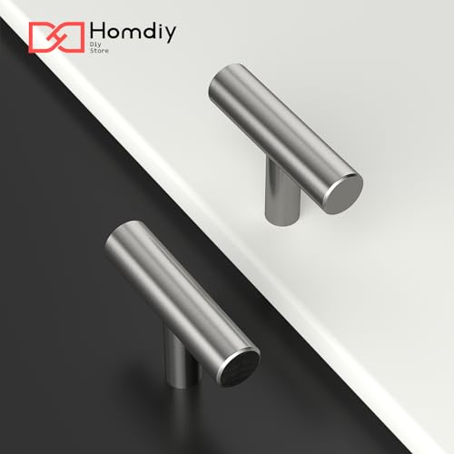 Image of homdiy 10Pack Cabinet Knobs Brushed Nickel Drawer Knobs - 2in Overall Cabinet Door Knobs Single Hole Knobs Modern Cabinet Hardware for Kitchen Cabinets, Dresser Drawers