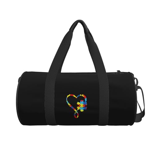 Autism Awareness Puzzle Piece Convertible Garment Bag with Shoulder Strap, Carry on Garment Duffel Bag for Men Women - Rolling Foldable for Travel Luggage Bags (Black)2