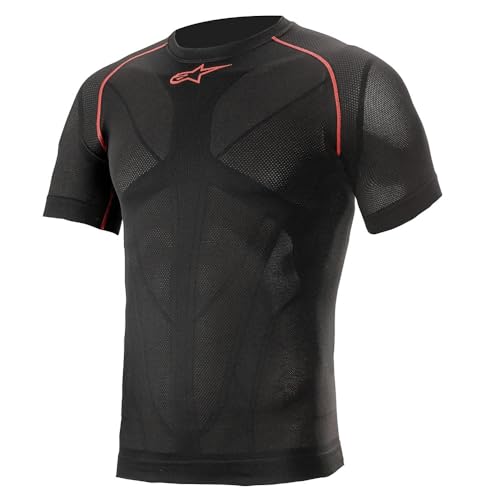 Alpinestars Ride Tech V2 Top Short Sleeve Summer (Black/Red,Xs/S)
