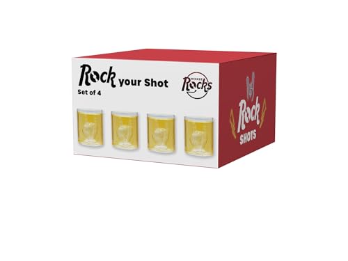 Winkee Rocks - 4 Rock Hand Schnapsgläser I Erwecke den Rockstar in Dir I Coole Gläser für Shots auf Partys & Festivals