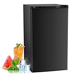 Antarctic Star 3.2 Cu.Ft. Mini Fridge with Freezer, Small Refrigerators with Adjustable Thermostat, Low Noise, Energy Saving, Compact Refrigerators for College Dorm, Office, Bedroom, Apartment, Black