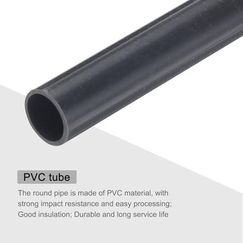 QUARKZMAN PVC Rohr, Durchmesser 10mm Länge 0.23m Rund Kunststoffrohr für Garten, Aquarium, Wasserleitung, Kabelkanal, lüftungsrohr (Dunkelgrau)