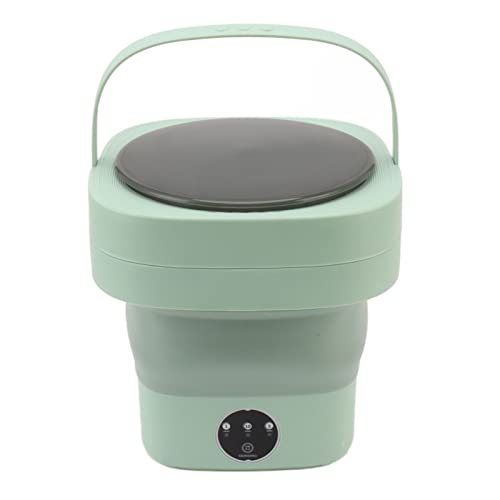 Portable Washing Machine, Foldable Mini Washing Machine with Spin Dryer, Small Bucket Washer for Underwear, Baby Clothes, Small Items, Apartment, Laundry, Camping, RV, Travel (Green)