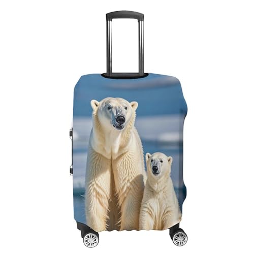 Luggage Covers Anti-Scratch Suitcase Cover 2 Polar Bears Washable Elastic Suitcase Protector Travel Luggage Protector Covers Carry On Luggages Cover XL (30-32 inches)4