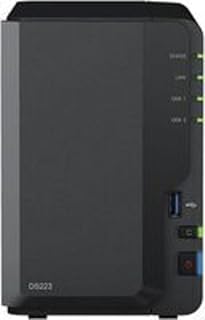 Synology DS223 Station de disque NAS 2 baies (Realtek RTD1619B Quad-Core 2 Go de RAM 1 x RJ-45 1 GbE port LAN) 4 To avec 2 disques durs de 2 To