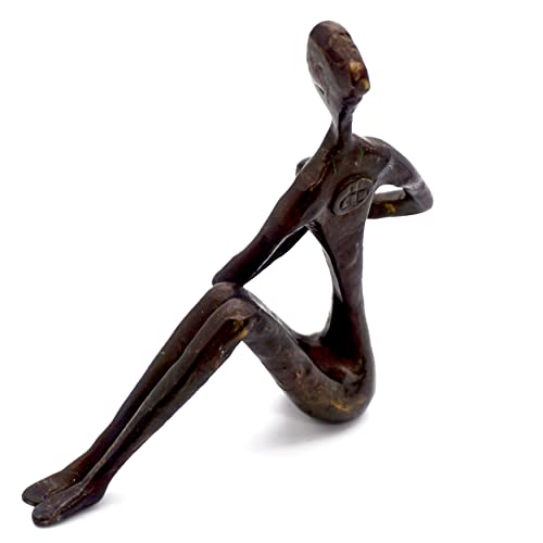 Danya B. Yoga Bronze Sculpture Female Figure In Twisting Pose For Home Or Office Decor, Yoga Teacher And Studio Gift, Accent Piece For End Table Or Book Shelf #TOP4