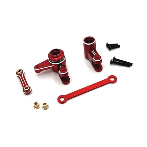 UMTSGYNU Metal Upgraded Steering Rod Compatible with 1/10 10208 Compatible RC Car Parts(RED)
