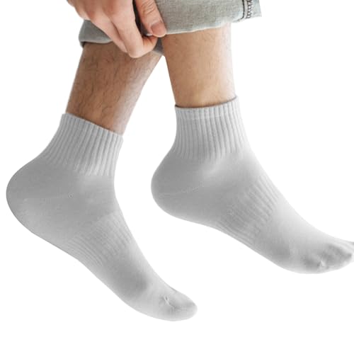 Mens Sport Athletic Basic Solid Color Cotton Ankle Socks Moisture Wicking Breathable Short Tube Socks for Hiking Work4