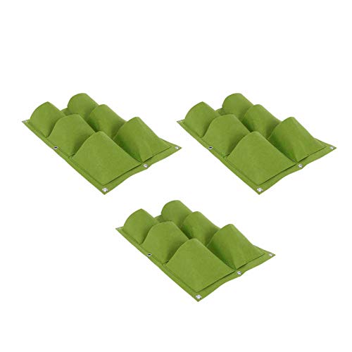 XZXCVN Plant Growing Bag, 6 Pocket Wall Hanging Felt Planter