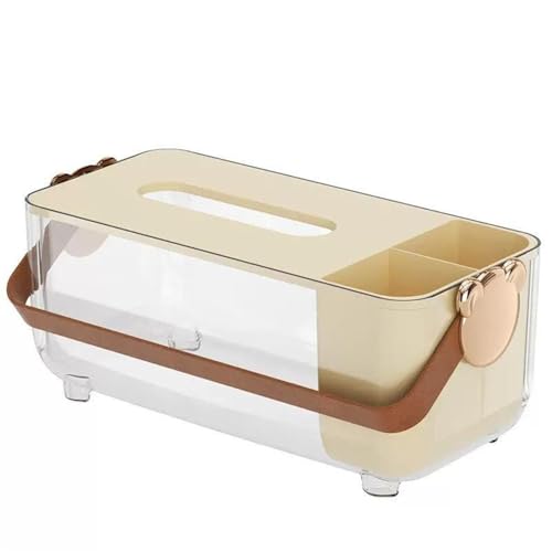 COI Premium Multi-Functional Tissue Box Organizer with Compartments & Handle – Portable Storage for Bathroom, Bedroom, Office & Living Room