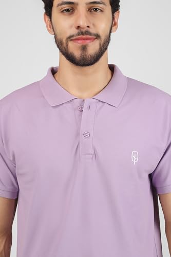 Image of Men's Regular Fit Polo Collar Half Sleeve T-Shirt Cotton Blend Polo T-Shirt Comfortable Lightweight Plain T-Shirt