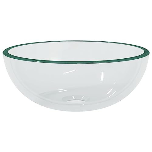 vidaXL Lavabo Baño Cuarto Aseo Fregadero Tocador Maquillaje Muebles Almacenaje Casa Hogar Habitación Adorno Vidrio Templado Transparente 30x12 cm