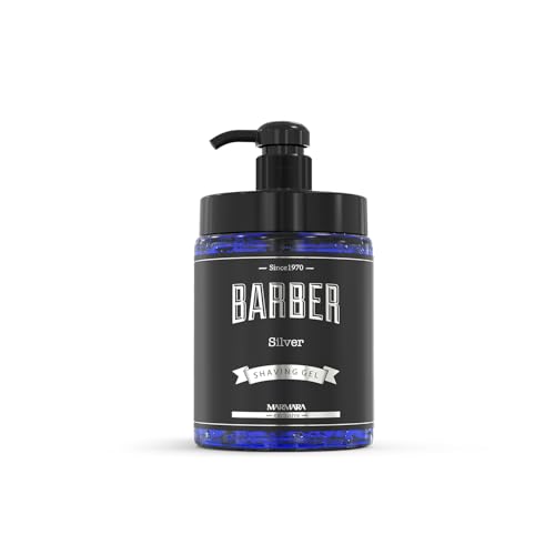 BARBER MARMARA Shaving Gel SILVER - Herren Rasiergel Transparent 1000ml - für eine präzise Rasur der Bartkonturen (SILVER)