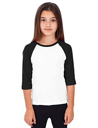Image of Hat and Beyond Kids Raglan Jersey Child Toddler Youth Uniforms 3 /4 Sleeves T Shirts