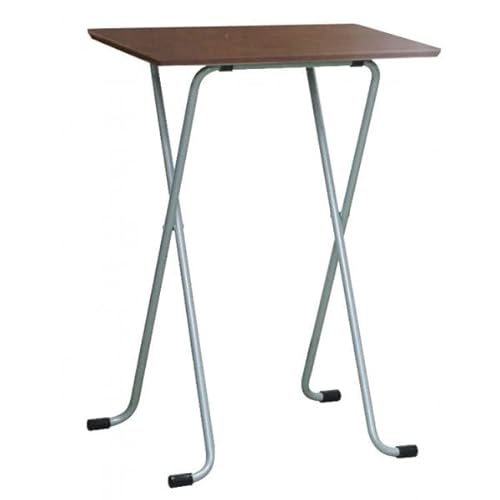 ハイテーブル 角W-82TADダークブラウン/シルバー