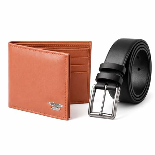 Image of Wallet Belt Combo | Bi-Fold with Multiple Card Slots | PU Material | PU Leather Belt | Gift Set