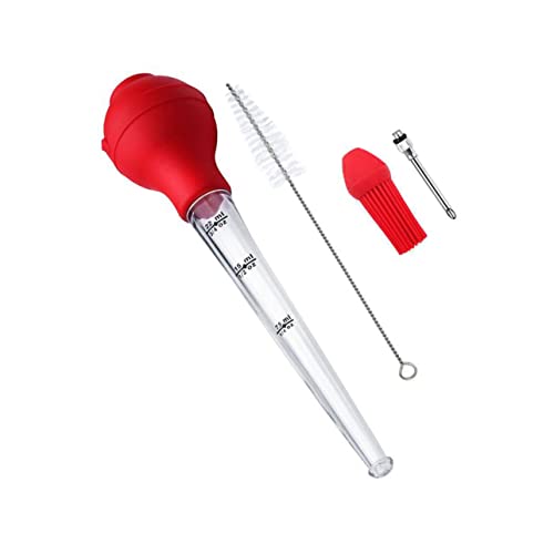MAGICLULU 1 Set Tubi di Condimento Strumento per Griglia Strumento per Barbecue Tubo per Condimento a Goccia D'olio Pesce Filtrato Contagocce per Olio da Cucina Gadget Tacchino Rosso