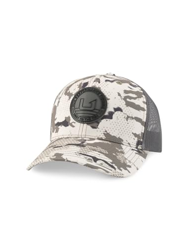HUK Mens Trucker Hat Anti-Glare Snapback Fishing Hat for Men KC Circle Patch - Moss One Size