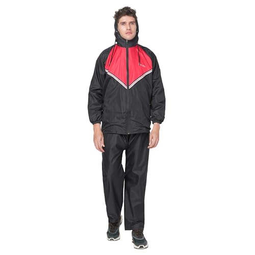 Image of Citizen Hooded Raincoat for Men Women Waterproof for Bike Riders 180T Micro Fabric Lightweight Stylish Sealed Hood, Large Pockets, Heavy-Duty Zippers Rainwear with Carry Pouch-CR021