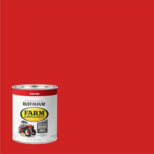 Image of Rust-Oleum 280155 Farm & Implement Enamel Paint, Quart, Ford Red, (Pack of 1)