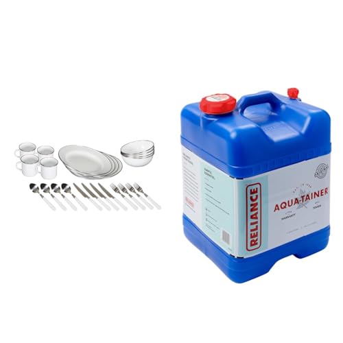 Stansport 24-Piece Camping Tableware Set with Water Container