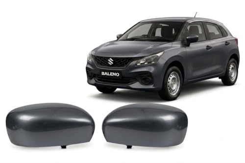 Image of ZERO ZERO Right & Left Side ORVM Mirror Cover Cap for Maruti Suzuki Baleno Base Model | Grandeur Grey (WBF) | No Indicator Cut Type | Door Side Mirror Cover Pair | Premium ABS Replacement.