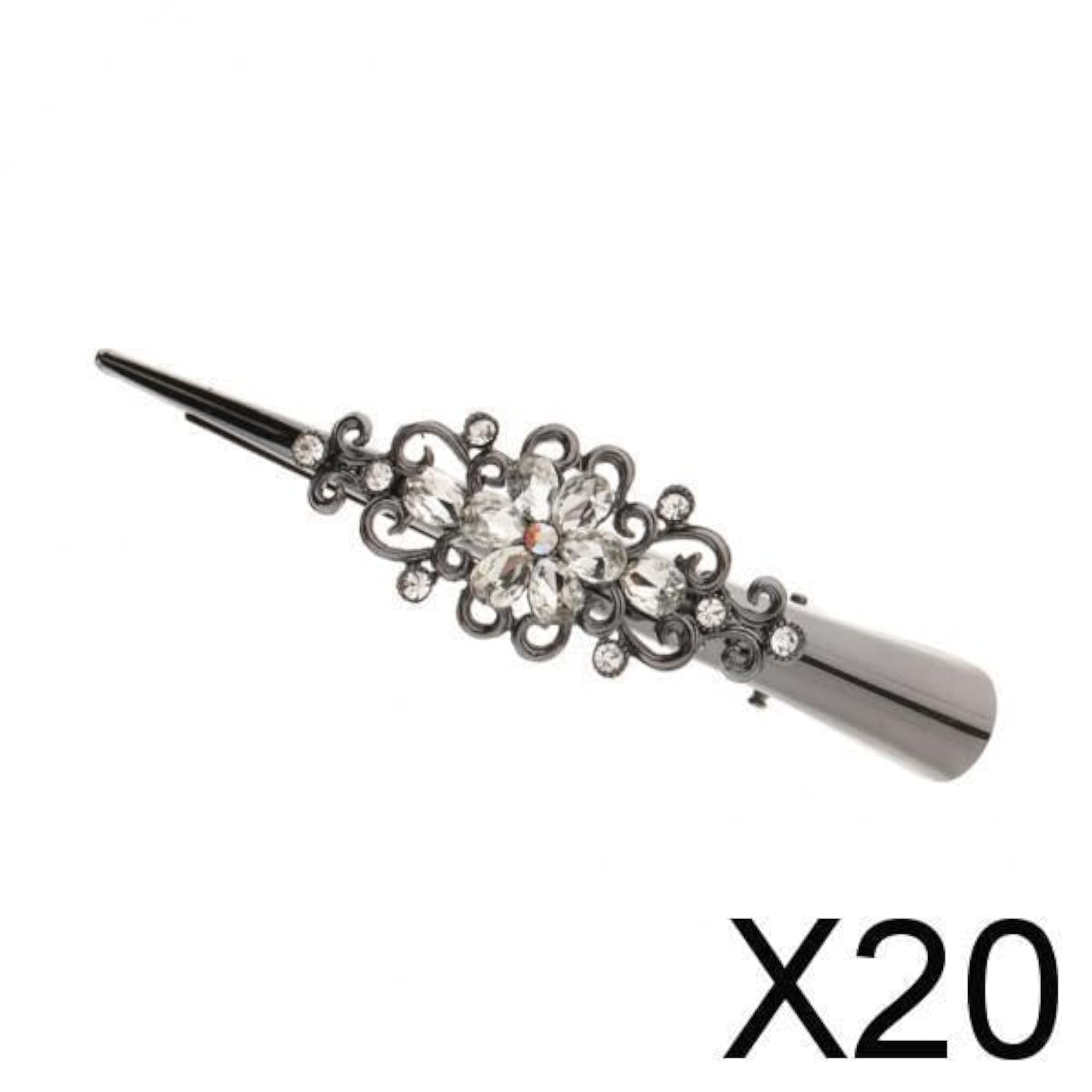 Metal Rhinestone Hair Alligator Clips, 20 Pack