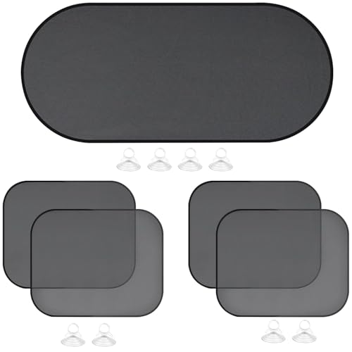 Image of ALLEXTREME Universal Car Curtains Sun Shade Cover Interior Accessories for UV Rays Protection 4 Side & 1 Rear Windows Baby Sunshade Compatible with SUVs and All Cars (Pack of 5, Black)