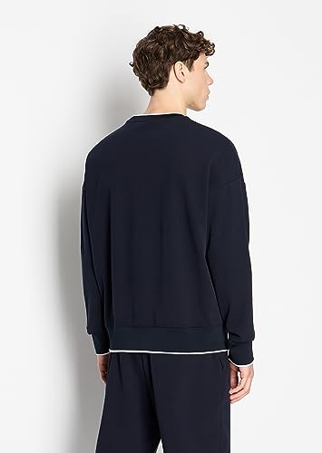 Armani Exchange Men's Stretch Cotton Double Knit Classic Box Logo Pullover Sweatshirt4