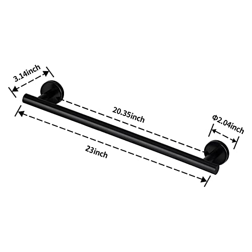 Towel Bar, 23 Inch Matte Black Stainless Steel Single Towel Racks For Bathroom Kitchen Hand Towel Holder Dish Cloths Hanger Waterproof Wall-Mounted Towel Bar #TOP1