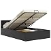 vidaXL Cama Canapé Hidráulica Cuero Sintético Mobiliario Hogar Decoración Interior Resistente Robusta Duradera Práctica Cómoda Útil Negro 140x200cm