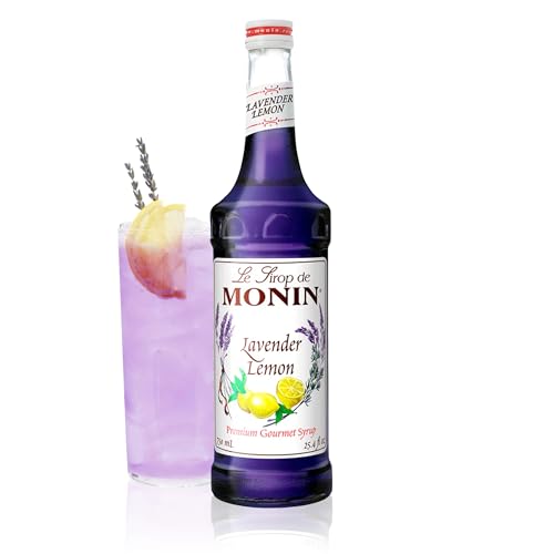 Image of Monin - Lavender Lemon Syrup, Soothing Lavender & Citrus Flavored Syrup, Coffee Syrup, Natural Flavor Drink Mix, Simple Syrup for Coffee, Cocktails, Soda, & More, Gluten-Free, Clean Label (750 ml)