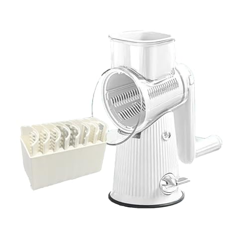 La Mejor Lista de Nicer dicer gourmet al mejor precio. 43 Rallador de Verduras, 5 en 1 Rallador Rotativo de Queso y Verduras, Picadora de Verduras, Cortador y Rebanador de Acero Inoxidable con Tambor Giratorio para Cocina, Ideal para...