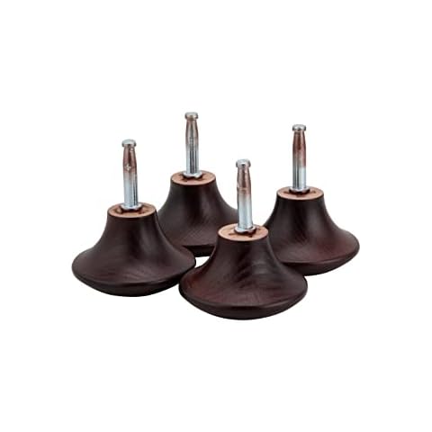 Set of 4 Mushroom Wooden Castors Glider with Inserts for Divan Chairs Beds Sofas Settee Cover