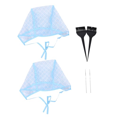 Beatifufu Hair Highlight Kit 6pcs Disposable Highlight Cap Styling Brush Cap Hair Salon