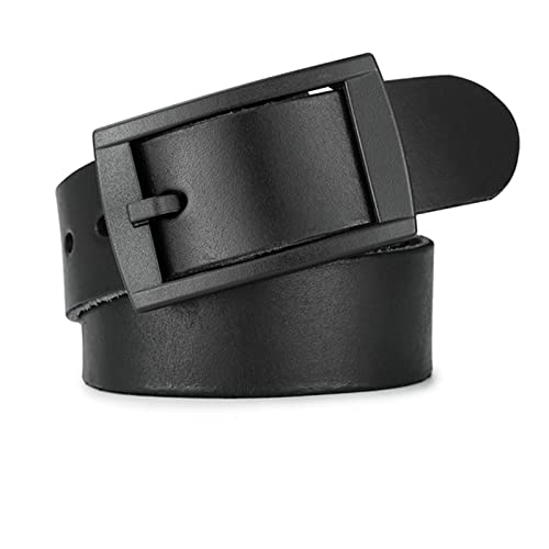 Metal Free Leather Hypoallergenic Belt,Mens Belts Leather,Mens No-Scratch No Buckle Mechanic Belt,Black,110cm/43.3''4